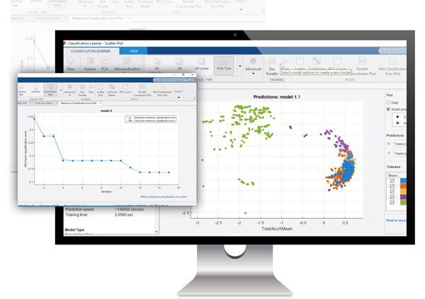 Screenshot of a classification machine learning model visualized with the Classification Learner app.