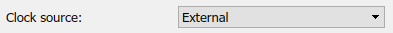 Clock source set to external source