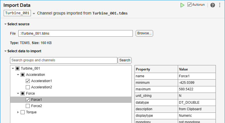 Import Data task