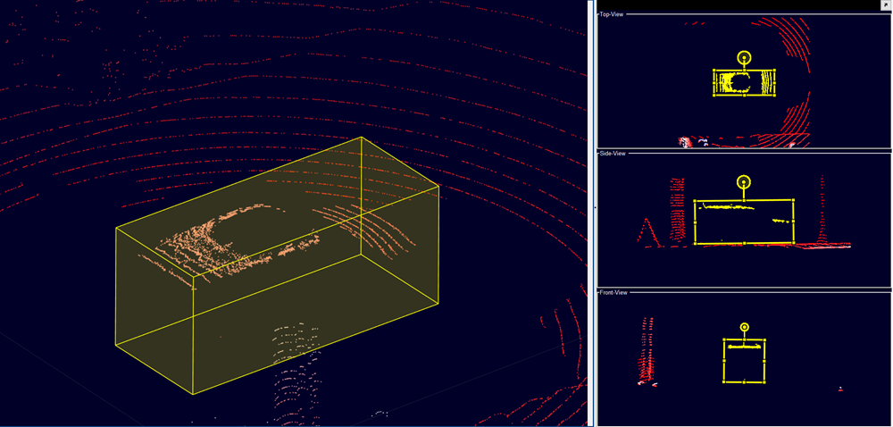 Projected view for cuboid label adjustment