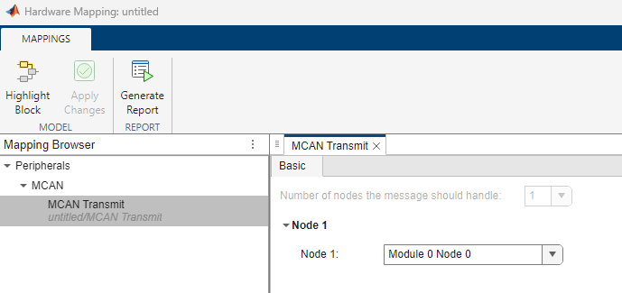 MCAN Transmit peripheral configuration