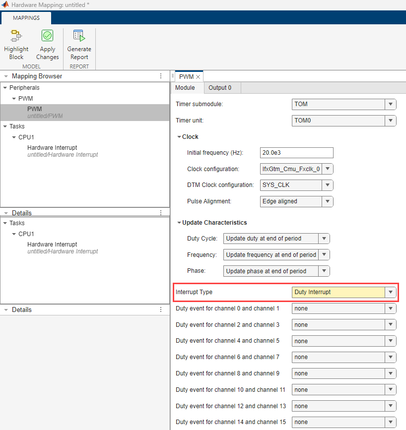 PWM Peripheral config