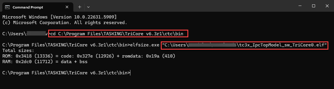 View compiler memory usage in Command Prompt