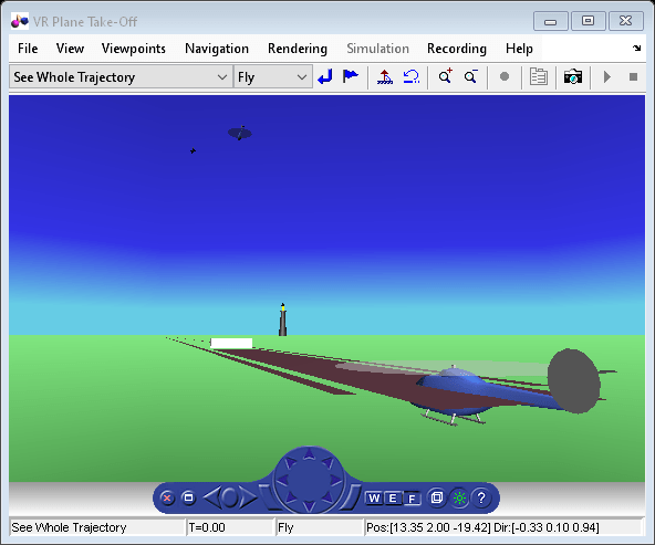 Figure VR Plane Take-Off contains objects of type hgjavacomponent, uimenu, uipanel, uitoolbar.