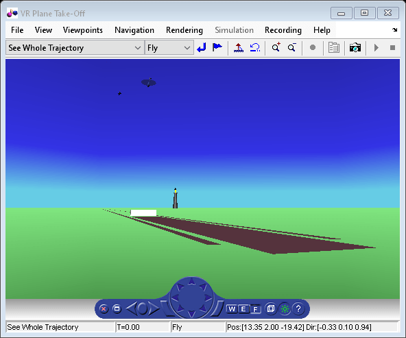 Figure VR Plane Take-Off contains objects of type hgjavacomponent, uimenu, uipanel, uitoolbar.