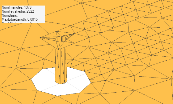 Figure contains an axes object and an object of type uicontrol. The axes object with title Metal-Dielectric, xlabel x (m), ylabel y (m) contains 2 objects of type patch, surface. These objects represent PEC, feed.