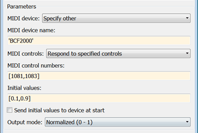 Output Values from MIDI Control Surface