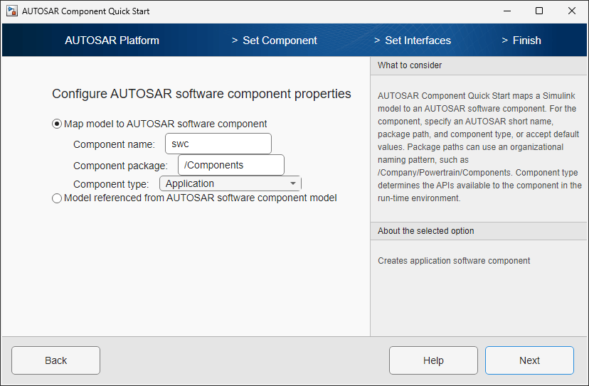 Create and Configure AUTOSAR Software Component