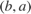 $(b,a)$