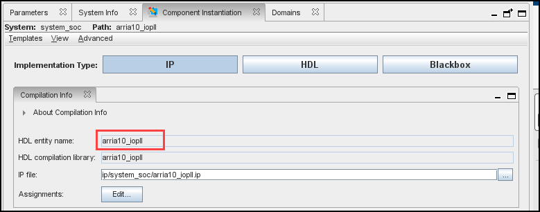 Platform Designer Component Instantiation