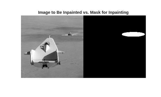 Figure contains an axes object. The hidden axes object with title Image to Be Inpainted vs. Mask for Inpainting contains an object of type image.