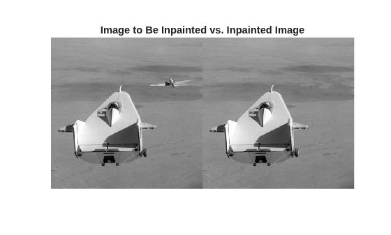 Figure contains an axes object. The hidden axes object with title Image to Be Inpainted vs. Inpainted Image contains an object of type image.