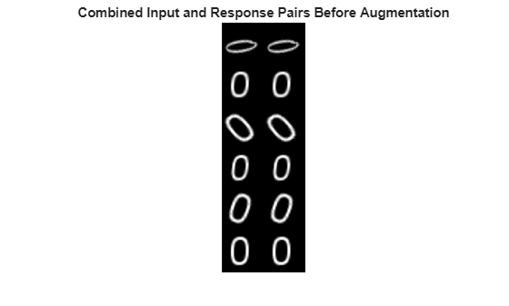 Figure contains an axes object. The hidden axes object with title Combined Input and Response Pairs Before Augmentation contains an object of type image.