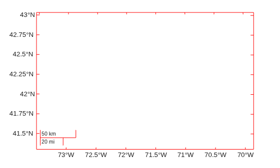 Figure contains an axes object with type mapaxes. The mapaxes object is empty.