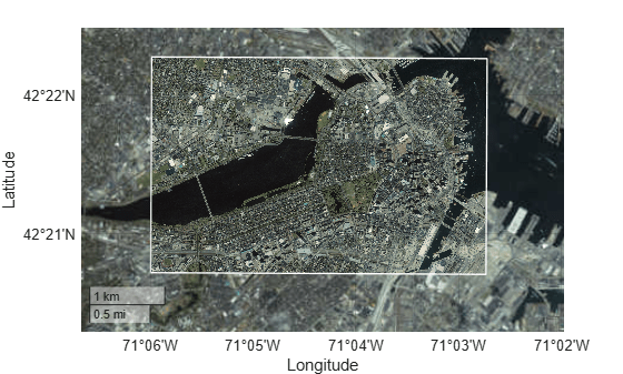 Figure contains an axes object with type geoaxes. The geoaxes object contains 3 objects of type rasterimage, polygon.