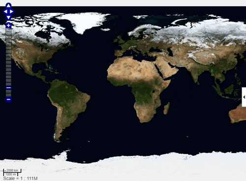 World map with satellite imagery of the world