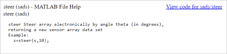 Help for the steer method including the purpose of the method and an example