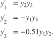 $$ \begin{array}{cl} y'_1 &= y_2y_3 \\ y'_2 &= -y_1y_3 \\ y'_3 &= -0.51y_1y_2. \end{array}$$