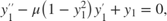 $$y''_1 - \mu \left( 1 - y_1^2\right) y'_1+y_1=0,$$