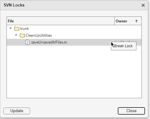Work with Files Under SVN in MATLAB
