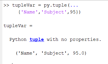 Use Python tuple Variables in MATLAB