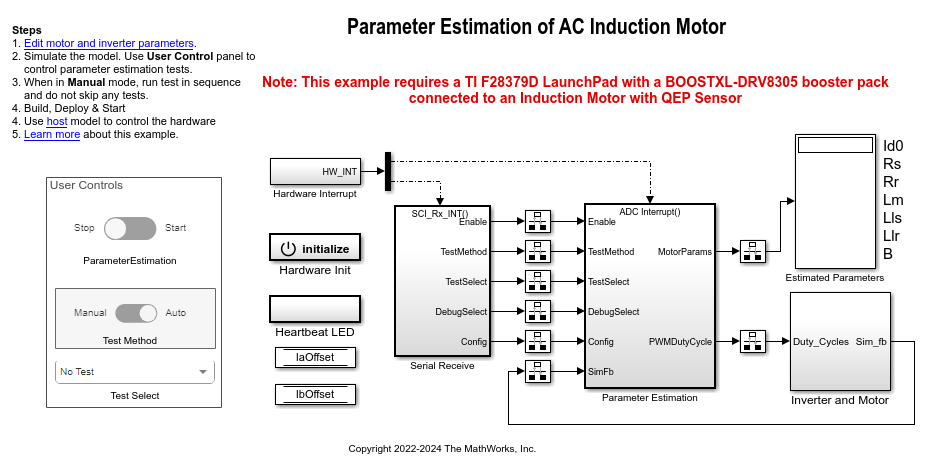 Estimate Induction Motor Parameters Using Parameter Estimation Blocks