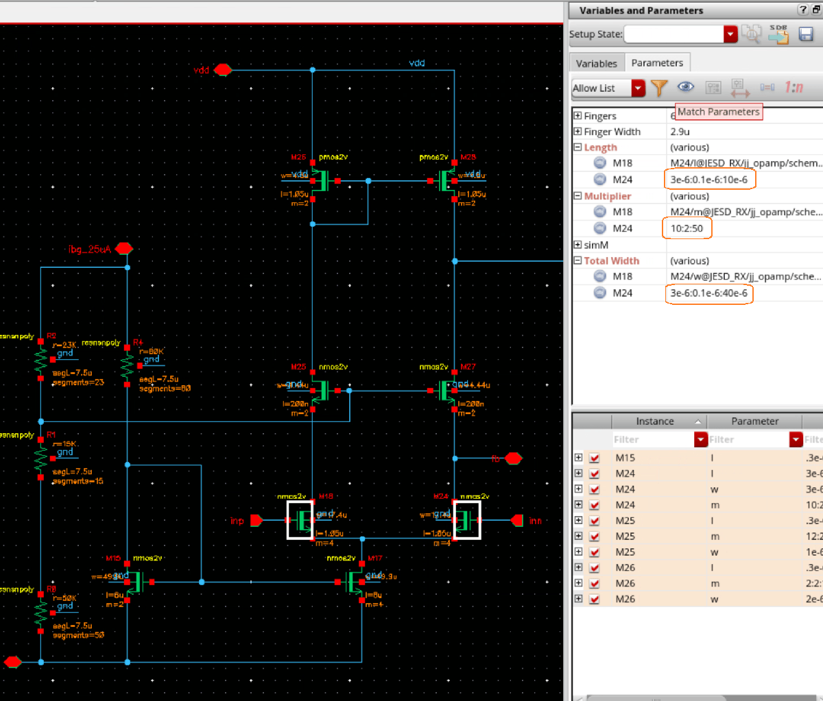 Optimize Analog Circuit Sizes with ESSAB Using msbOptimizer