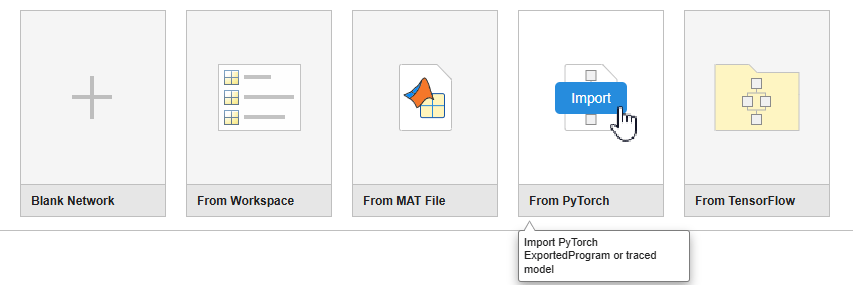 Import PyTorch Model Using Deep Network Designer