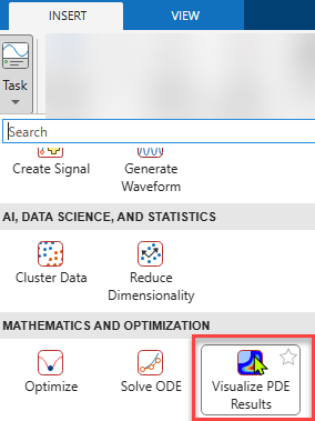Select task Visualize PDE Results.