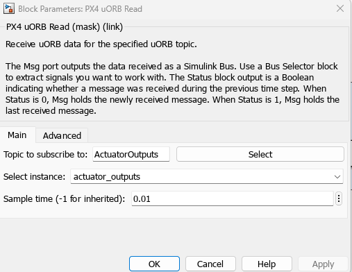 PX4 uORB Read block mask