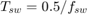 $T_{sw} = 0.5/f_{sw}$