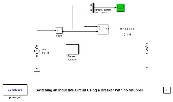 Switching an Inductive Circuit Using a Breaker with No Snubber