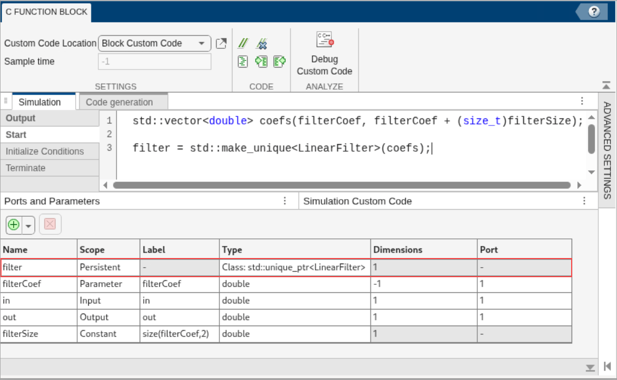 Integrate External C++ Code Using Class with Custom Constructor in Simulink
