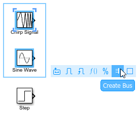 Pointer paused on Create Bus button in action bar