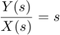 $$
\frac{Y(s)}{X(s)} = s
$$
