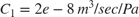 $$ C_1 = 2e-8\,m^3/sec/Pa $$