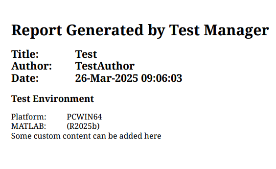 The title page includes the custom label Some custom content can be added here