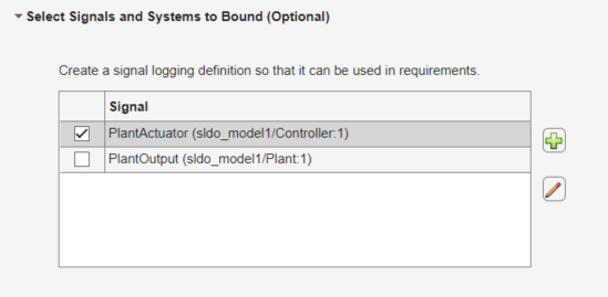 PlantActuator check box selected