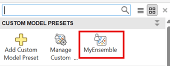 MyEnsemble in the Custom Model Presets section of the gallery
