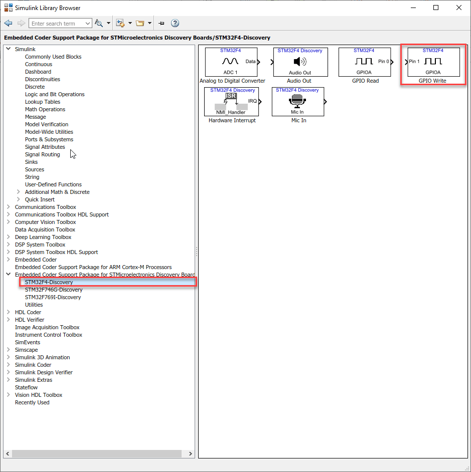 Getting Started with Embedded Coder Support Package for STMicroelectronics Discovery Boards