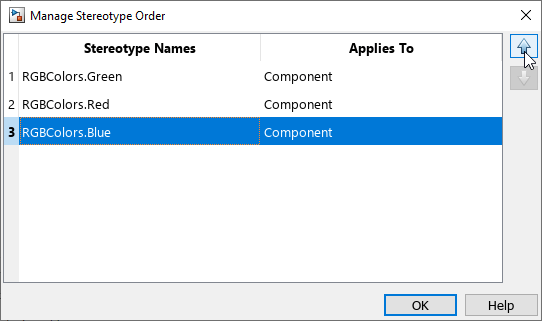 Change Stereotype Order Using Manage Profiles Tool