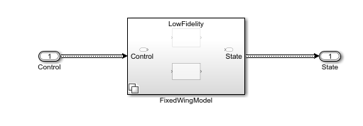 Low fidelity UAV subsystem with control input and state output