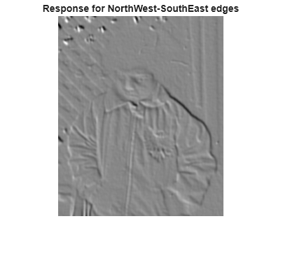 Figure contains an axes object. The hidden axes object with title Response for NorthWest-SouthEast edges contains an object of type image.