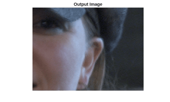 Figure contains an axes object. The hidden axes object with title Output Image contains an object of type image.