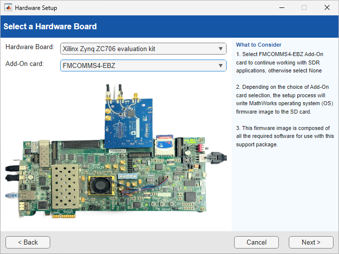 Select Add-on Card for SDR application