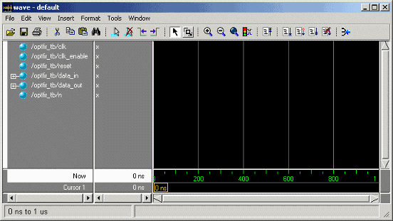 Siemens ModelSim wave window