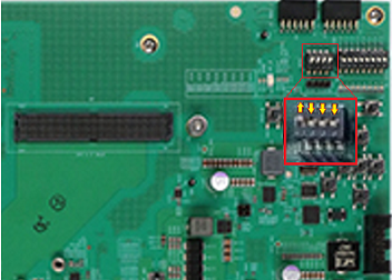 SW2 switch positions on the ZCU216 board