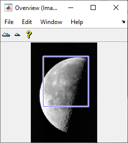 Overview tool with blue detail rectangle over a portion of the image.