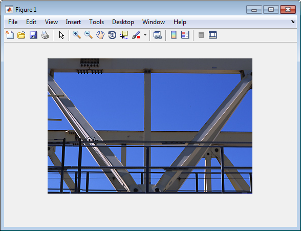 Image of crane trusses in a MATLAB figure window.