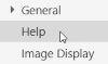 Cursor pointed to Help in left pane of Settings dialog box